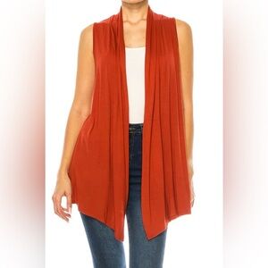 💥Light Weight Orange Vest Cardigan S